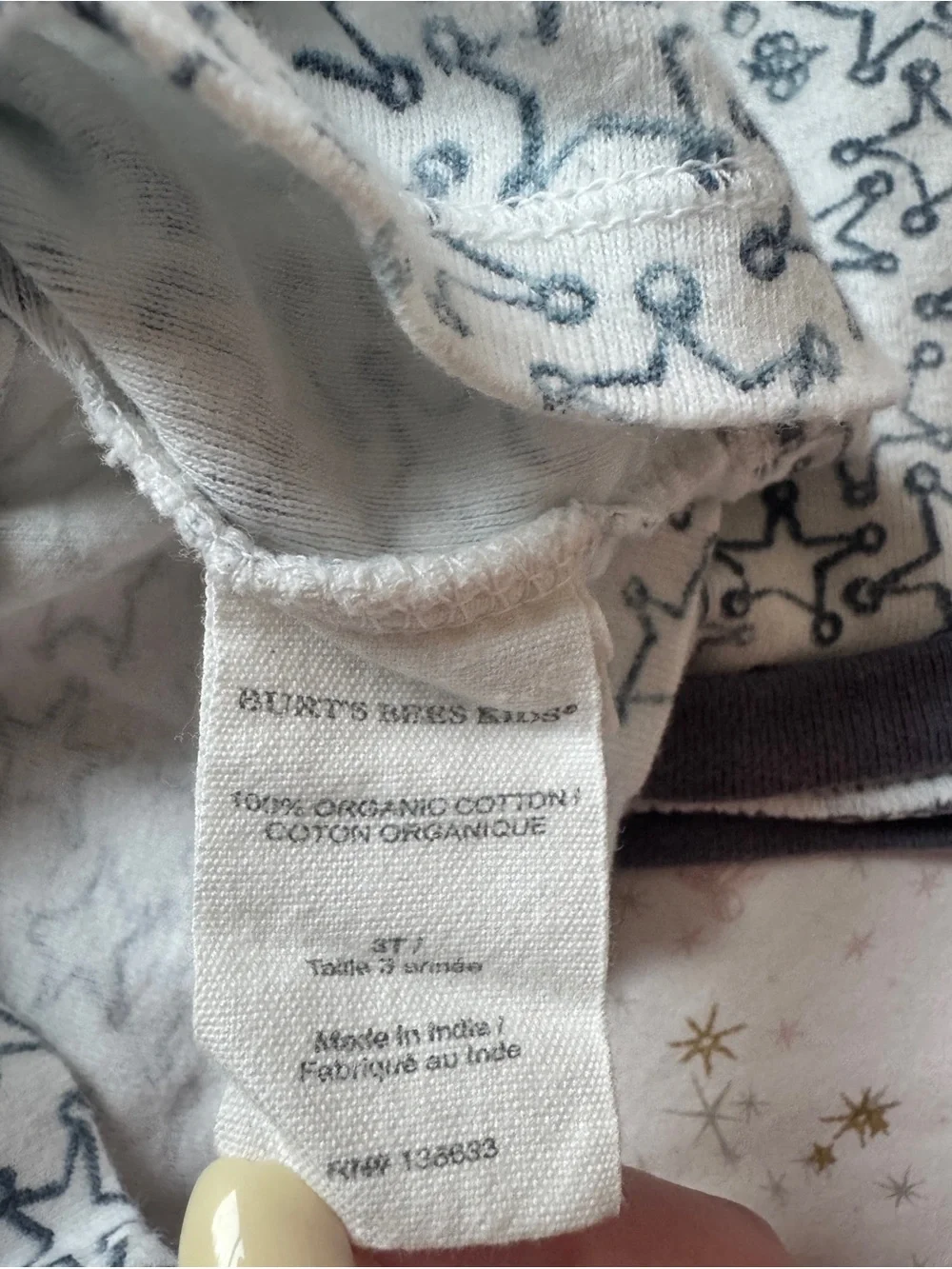Burt’s Bees Kids 3T Organic Cotton Star Print 2-Piece Pajama Set